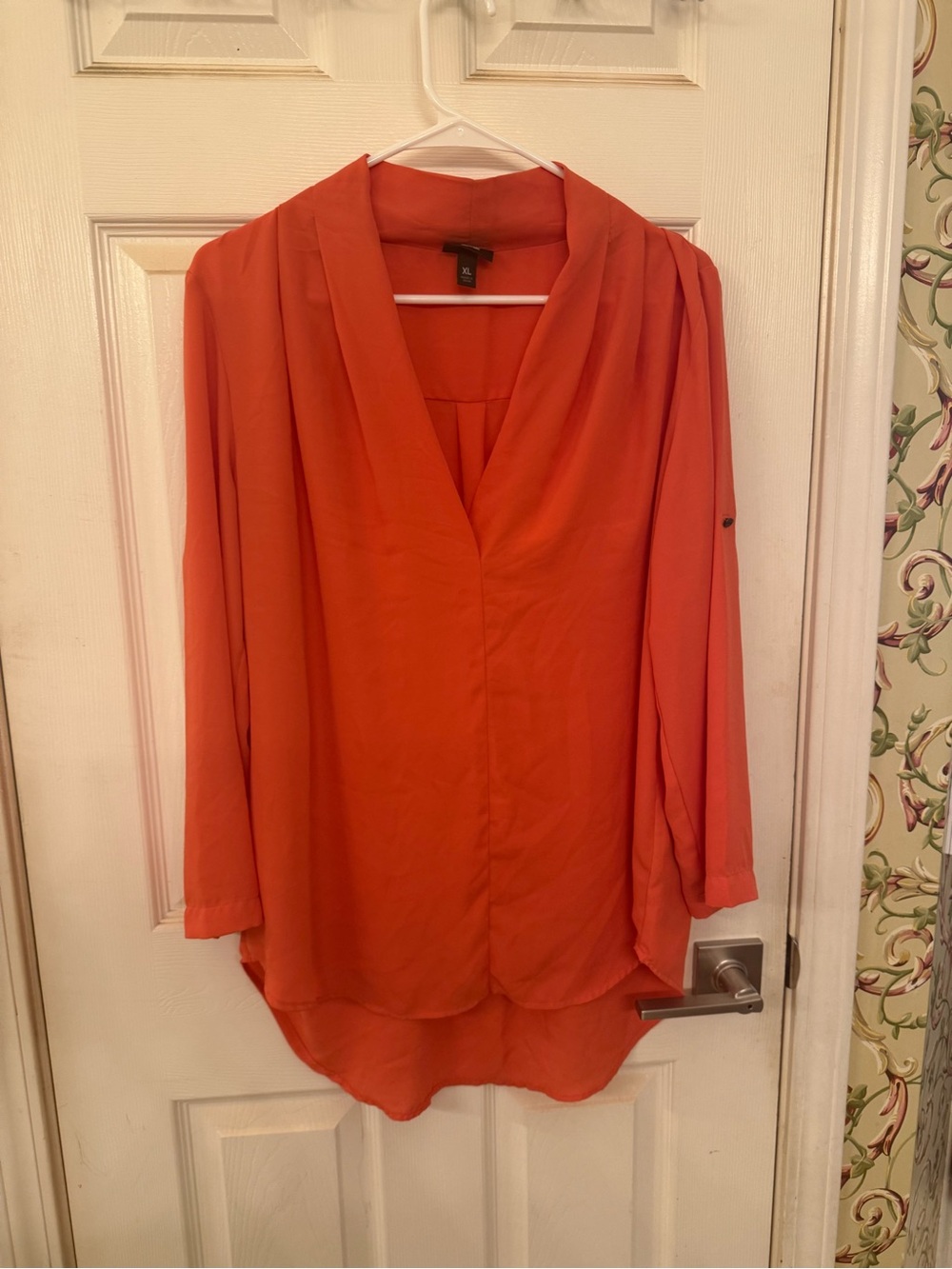 Miss Sixty Coral V-Neck Draped Blouse
